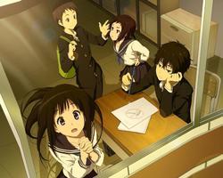 Hyouka photo from the set.
