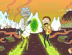 Rick and Morty photo from the set.