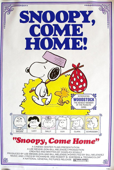 Animated movie Snoopy Come Home poster
