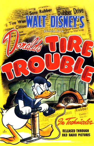 Animated movie Donald's Tire Trouble poster